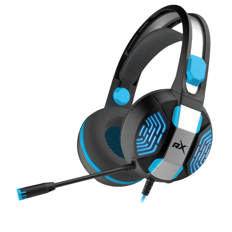 audifono reptile x gamer led, plug usb, ?50mm, microfono 6.0x2.7mm, frecuencia 20hz 20khz, cable 2m. blue — vista 2