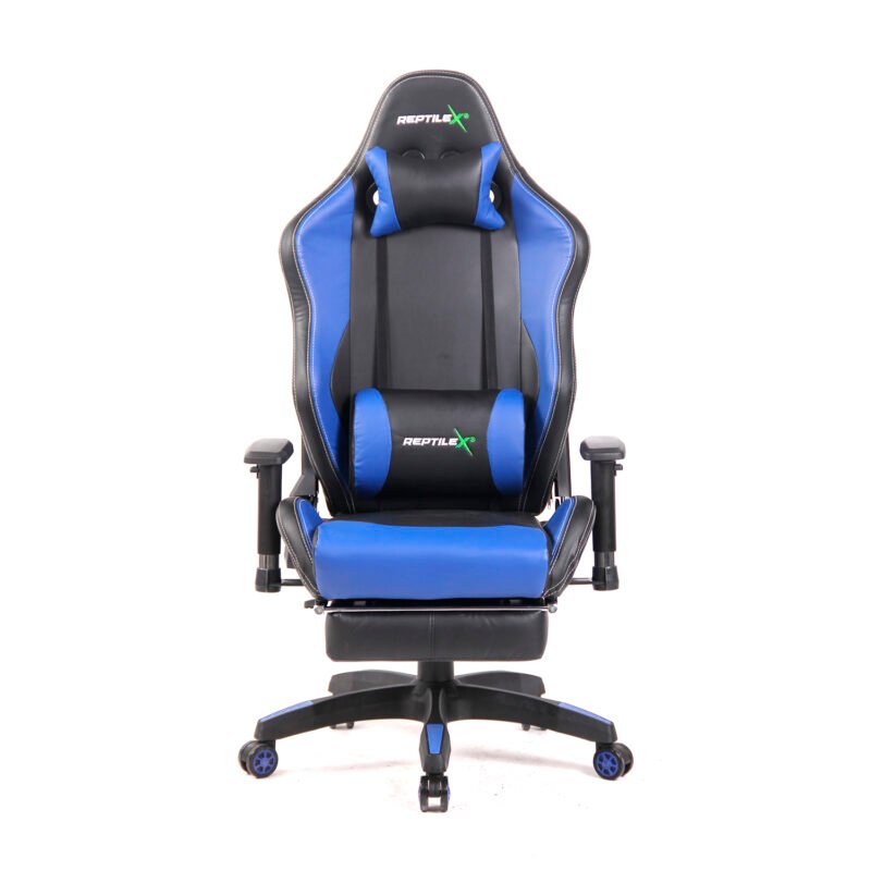 silla gamer reclinable y apoya pies estilo butaca. blue — vista 4