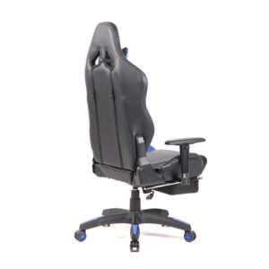 silla gamer reclinable y apoya pies estilo butaca. blue