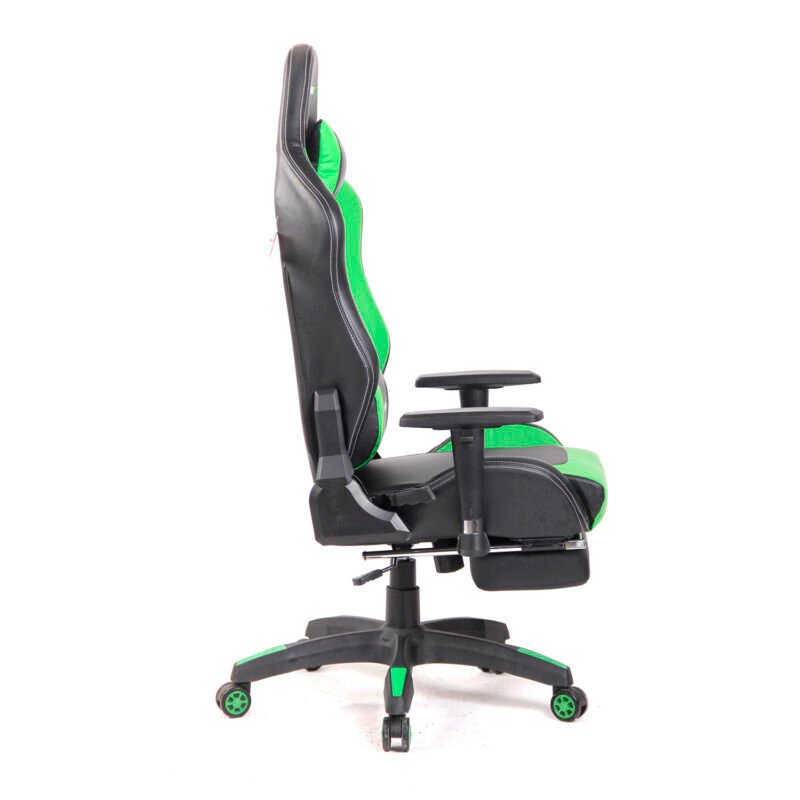 silla gamer reclinable y apoya pies estilo butaca. green — vista 2