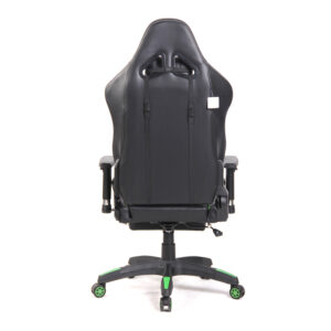 silla gamer reclinable y apoya pies estilo butaca. green