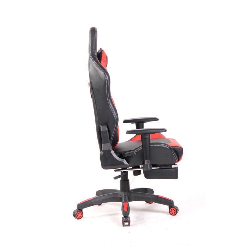 silla gamer reclinable y apoya pies estilo butaca. red — vista 5