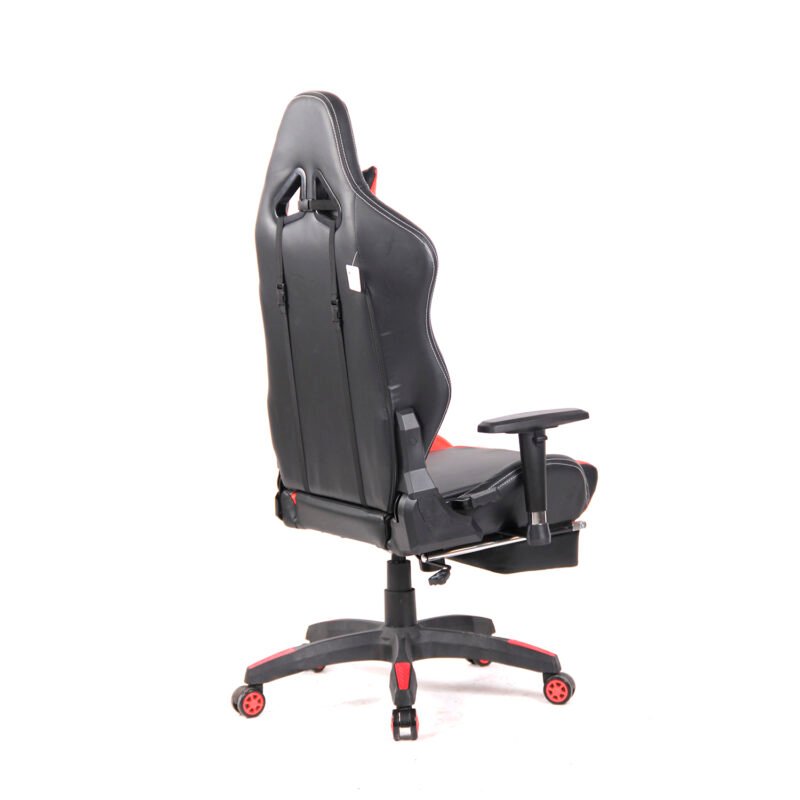 silla gamer reclinable y apoya pies estilo butaca. red — vista 3