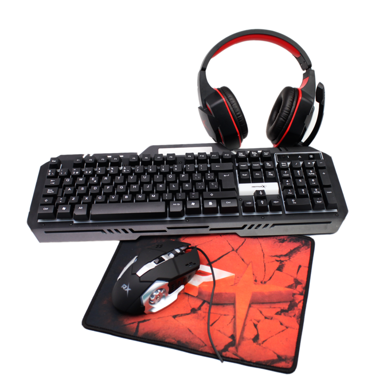 kit gamer 4 en 1 audÍfonos + mouse + teclado + pad mouse