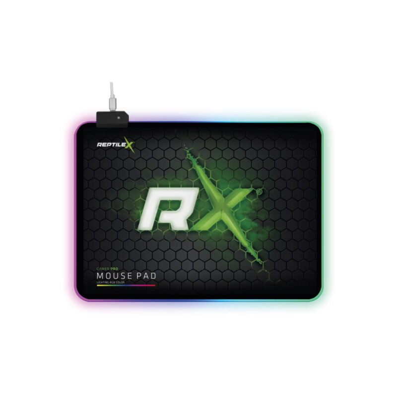 mousepad reptile x con usb lighting, luz en bordes, superficie antideslizante, velocidad y precision.350x250x3mm — vista 3