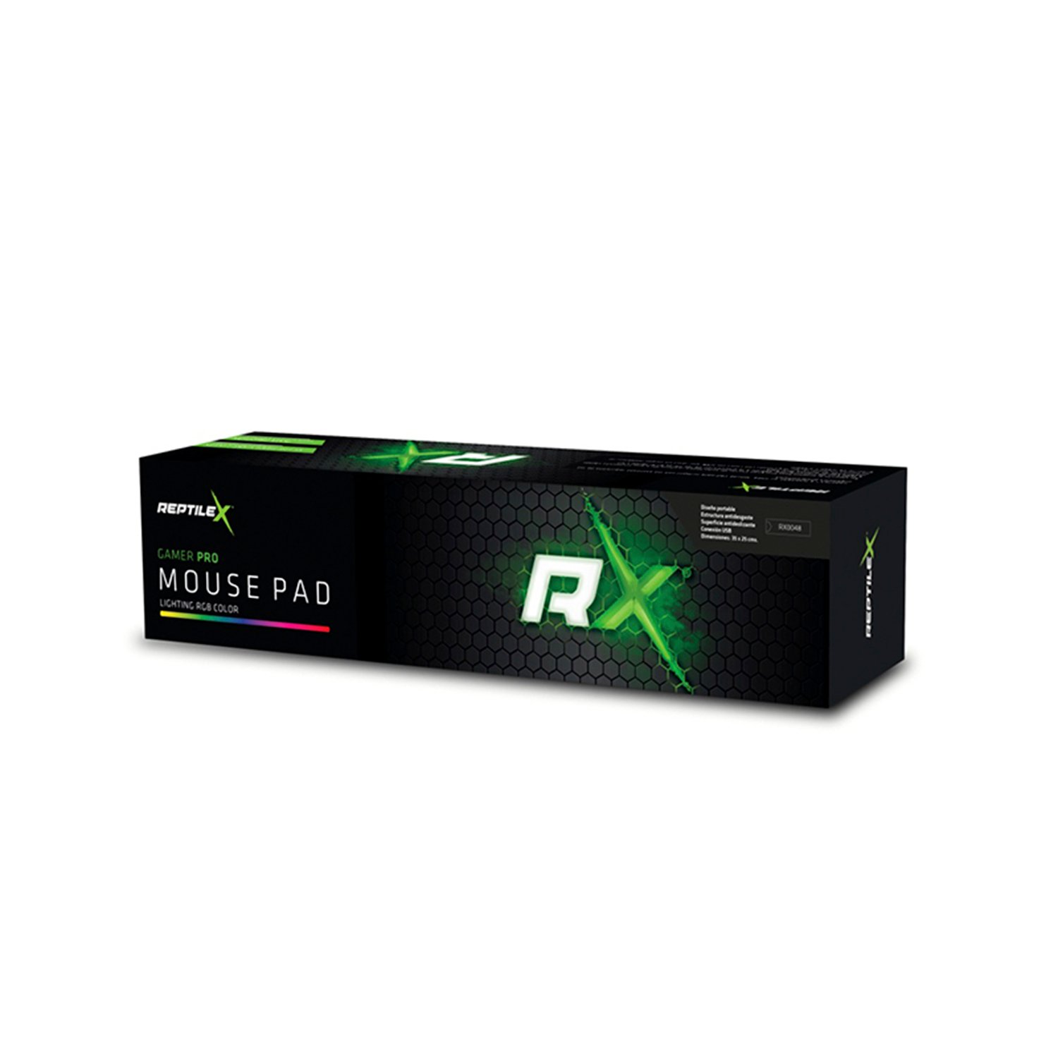 mousepad reptile x con usb lighting, luz en bordes, superficie antideslizante, velocidad y precision.350x250x3mm mousepad reptile x con usb lighting, luz en bordes, superficie antideslizante, velocidad y precision.350x250x3mm