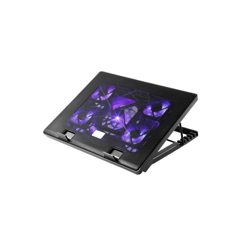 base ventilacion reptile x gamer pro, pantalla led, 6 ventiladores, dual usb, ajuste bidireccional, para laptops de hasta 17".