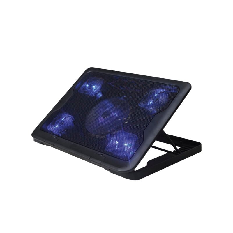 base ventilacion reptile x gamer, 5 ventiladores de alta velocidad, ajuste bidireccional, compatible laptos de hasta 17".