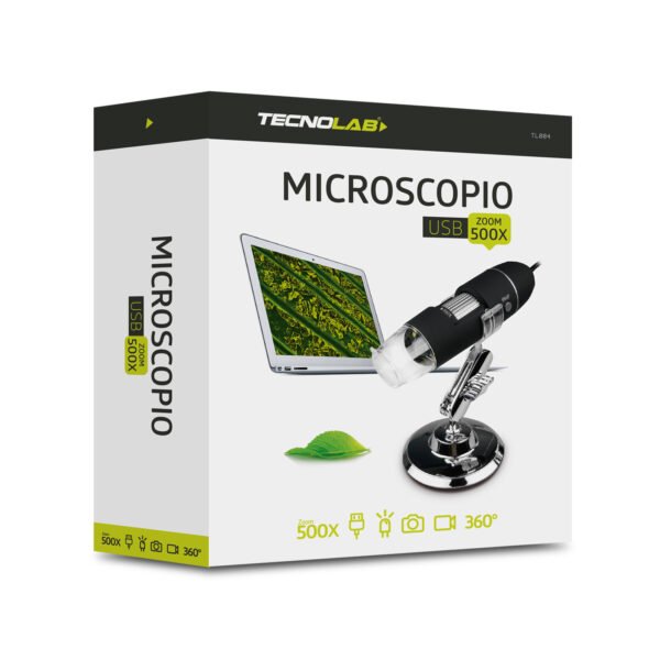 Microscopio Digital 1080P 500X Video Microscopio De Monedas Con Lupa Con 8 Led Para Reparacion Electronica Negro
