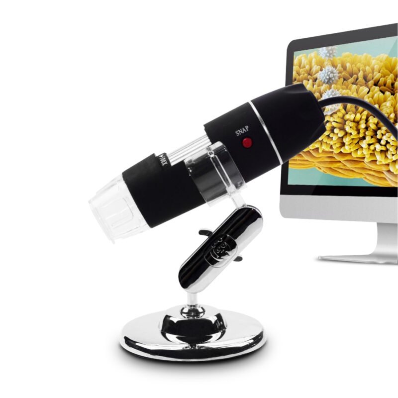 microscopio tecnolab usb 1000x, camara cmos 0.3 mp, resolucion hasta 1600x1200, luz led ajustable, compatible con windows. — vista 3