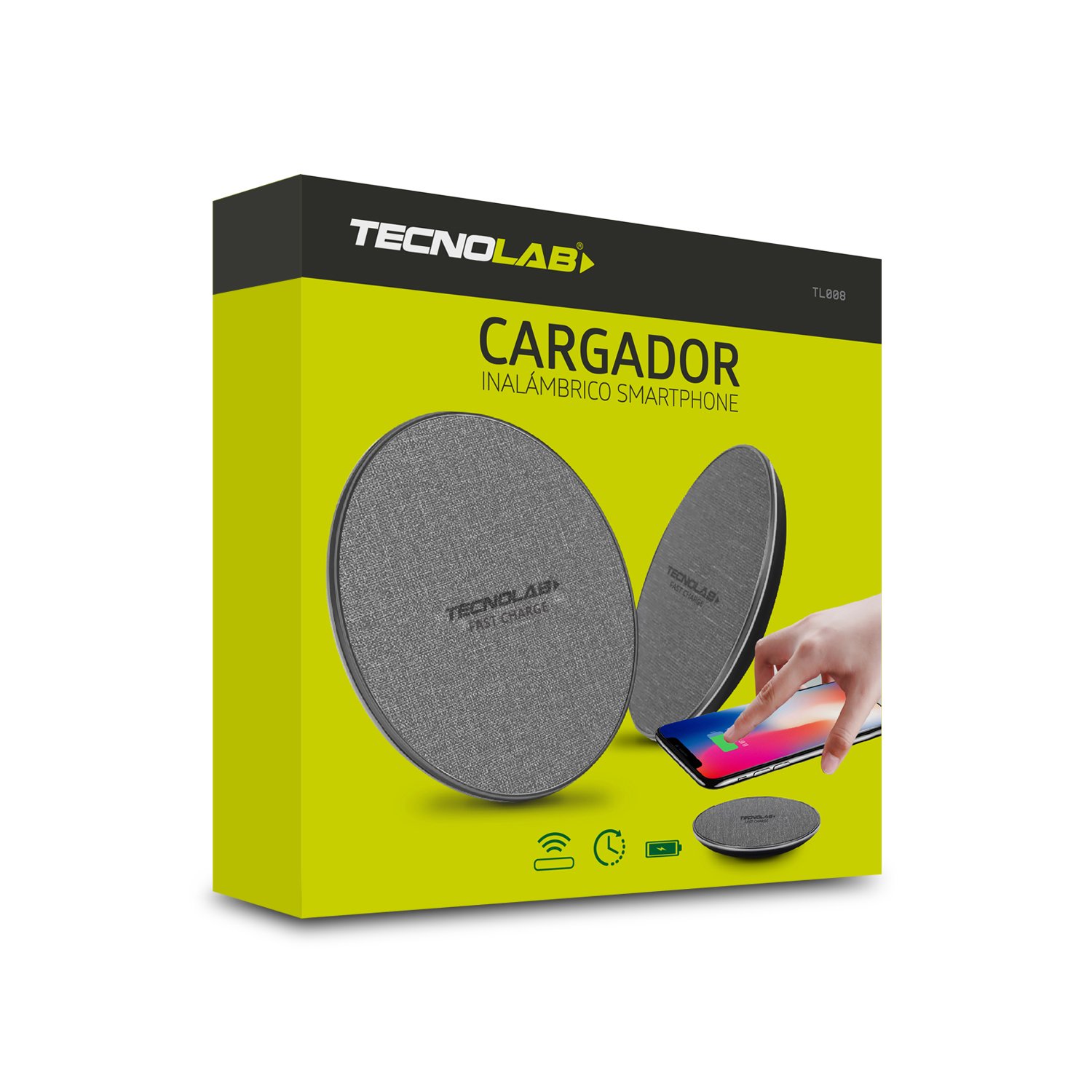 cargador inalambrico de smartphone con tecnologia qi. gray cargador inalambrico de smartphone con tecnologia qi. gray