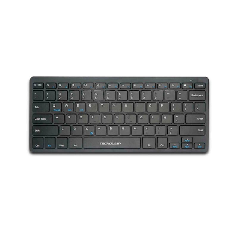 teclado tecnolab ultra slim, inalambrico bt, 78 teclas, 12 funciones, 10m distancia, compatible ios, android,windows 10. — vista 2