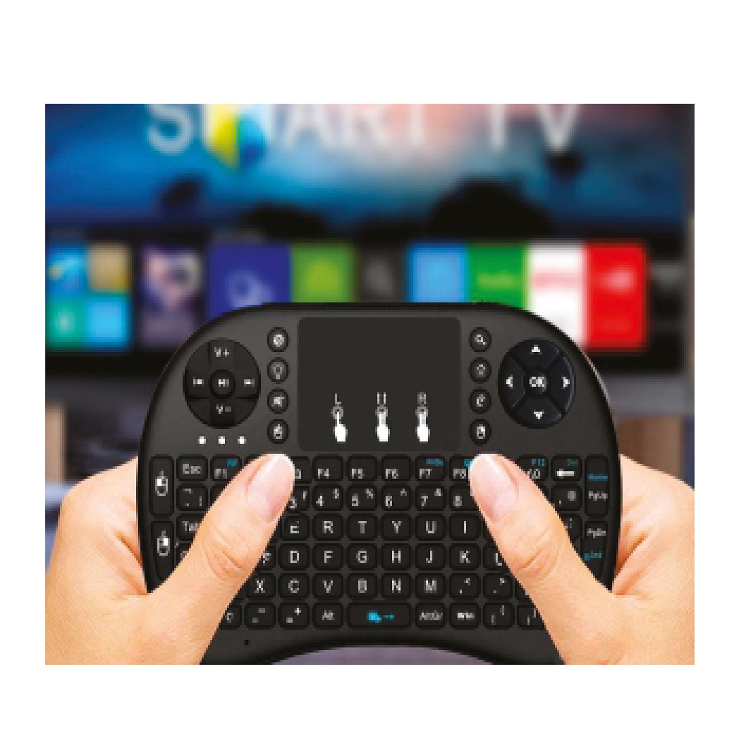 teclado tecnolab mini usb inalambrico, 2.4ghz, 10m alcance, bateria litio recargable, retroiluminado, para smart tv, consolas, pc, android. teclado tecnolab mini usb inalambrico, 2.4ghz, 10m alcance, bateria litio recargable, retroiluminado, para smart tv, consolas, pc, android.