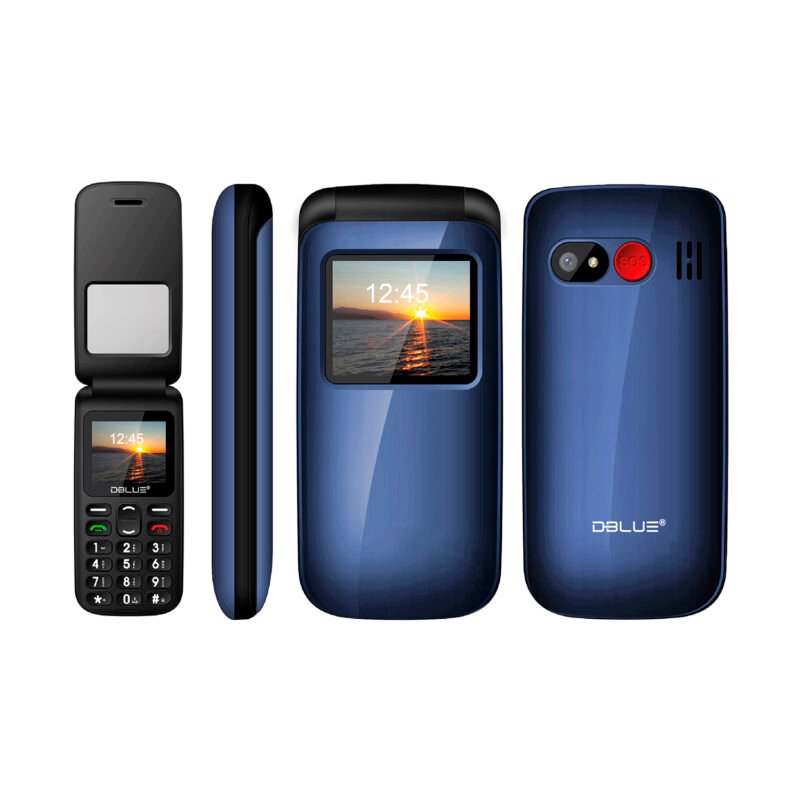 telefono senior 3g adulto mayor tipo almeja. blue.