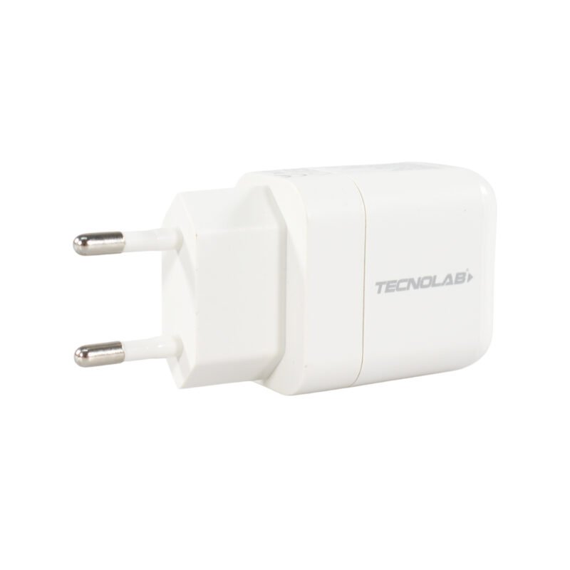 cargador tecnolab doble salida usb 12w con cable tipo c 2.4a. certificacion sec. white — vista 9