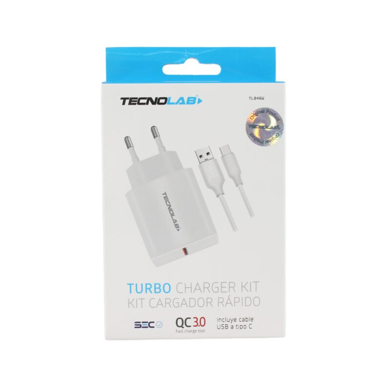 cargador tecnolab qc 3.0 usb 18w con cable usb a tipo c. certificacion sec. white — vista 5