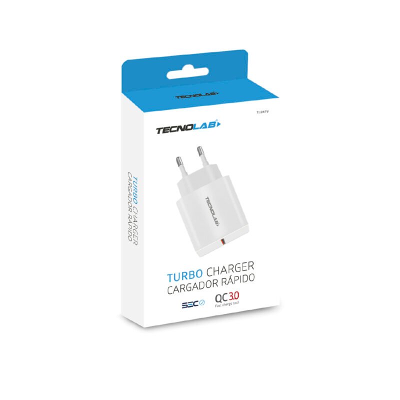 cargador de pared tecnolab carga rapida sin cable white — vista 2