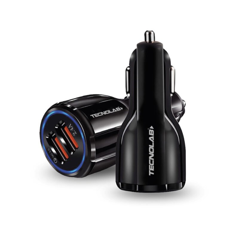 cargador auto 12v doble tipo carga rÁpida 3.0 black — vista 2