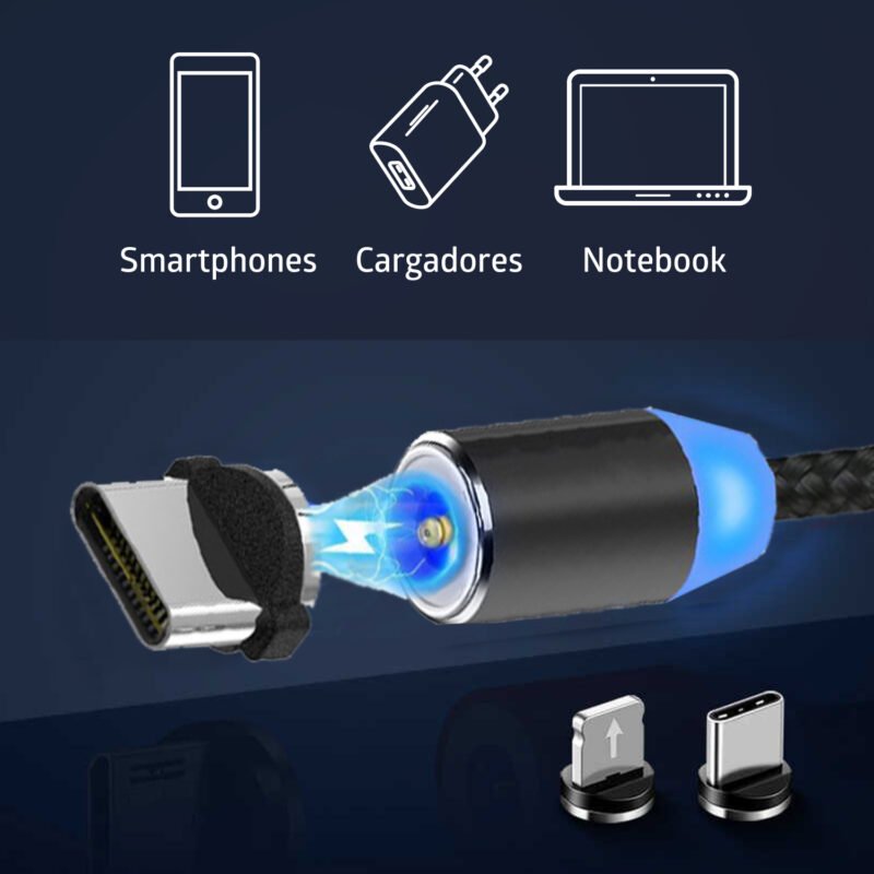 cable 3 en 1 de carga magnetico — vista 4