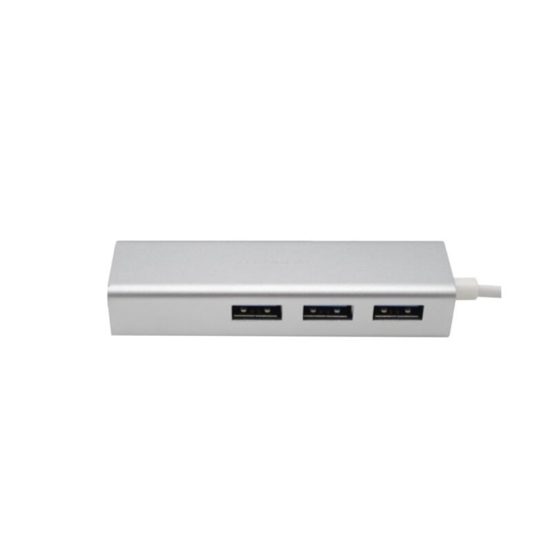 hub tecnolab tipo c a ethernet, 3 entradas usb 3.0, rj45 10/100/1000 mbps, compatible pc/mac, compacto y facil de transportar. — vista 4