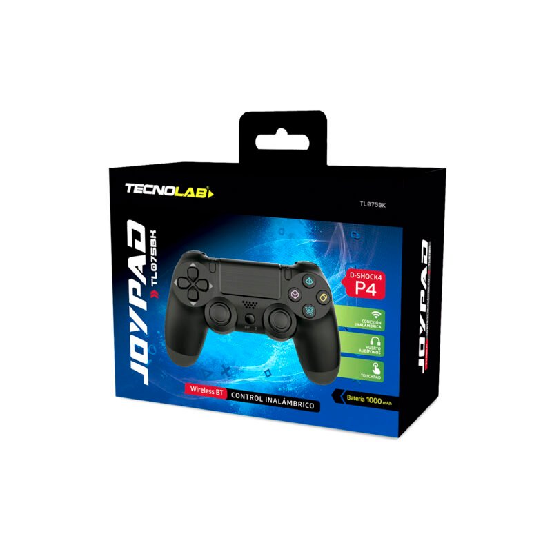 control tecnolab ps4 inalambrico, compatible pc, sensores 6 eje, touchpad, vibracion doble, bateria 1000mah. black — vista 3