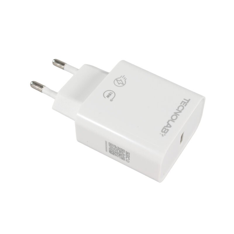 cargador tecnolab salida tipo c 18w con cable tipo c a lightning. certificacion sec. white — vista 20