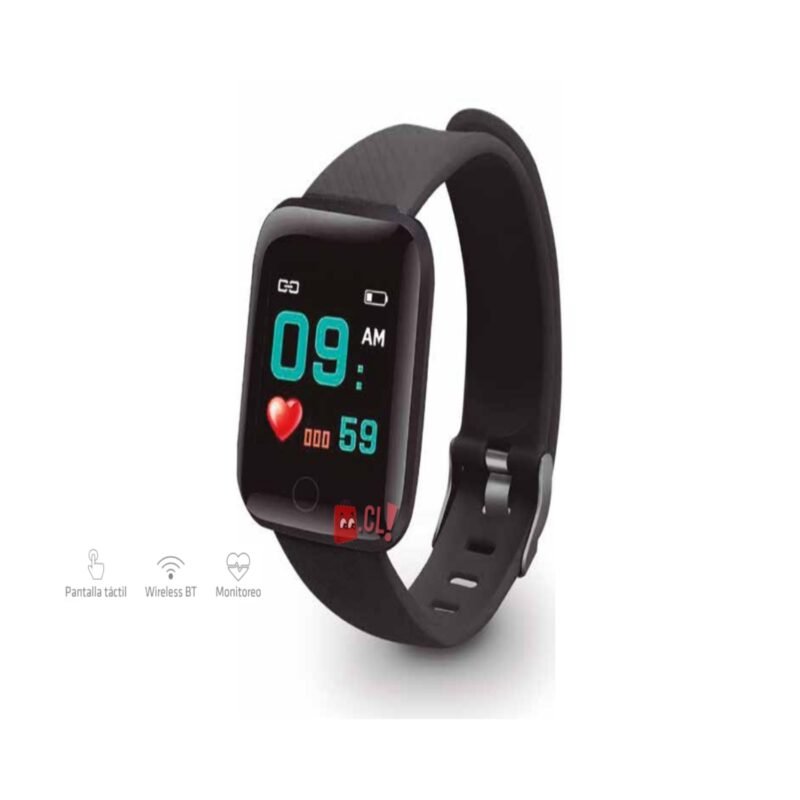 reloj smartwatch touch monitor de salud black