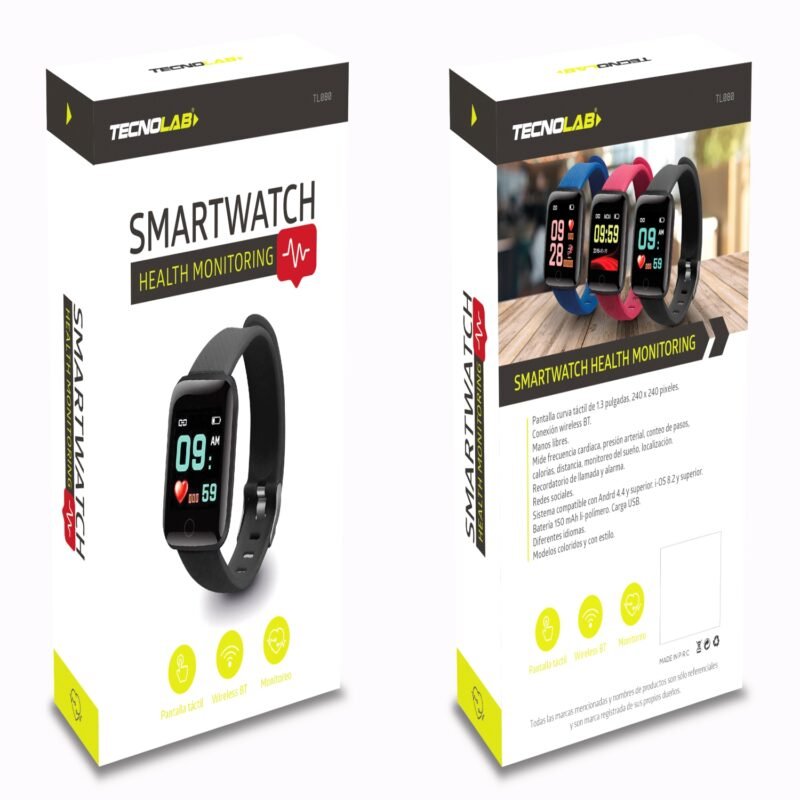 reloj smartwatch touch monitor de salud red — vista 2