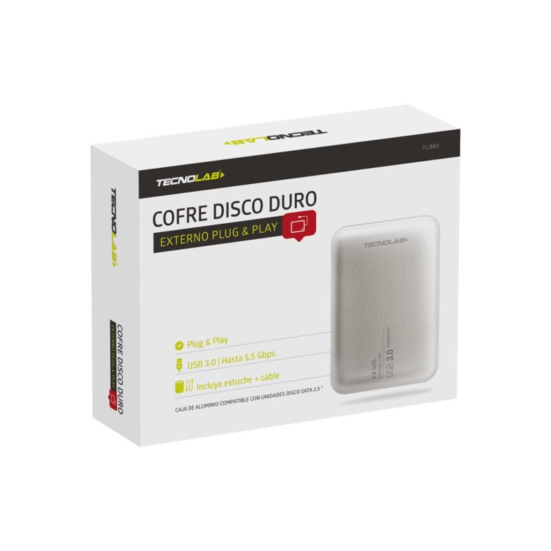 cofre metalico para disco duro sata 2,5/ usb 3,0 hasta 2tb — vista 5