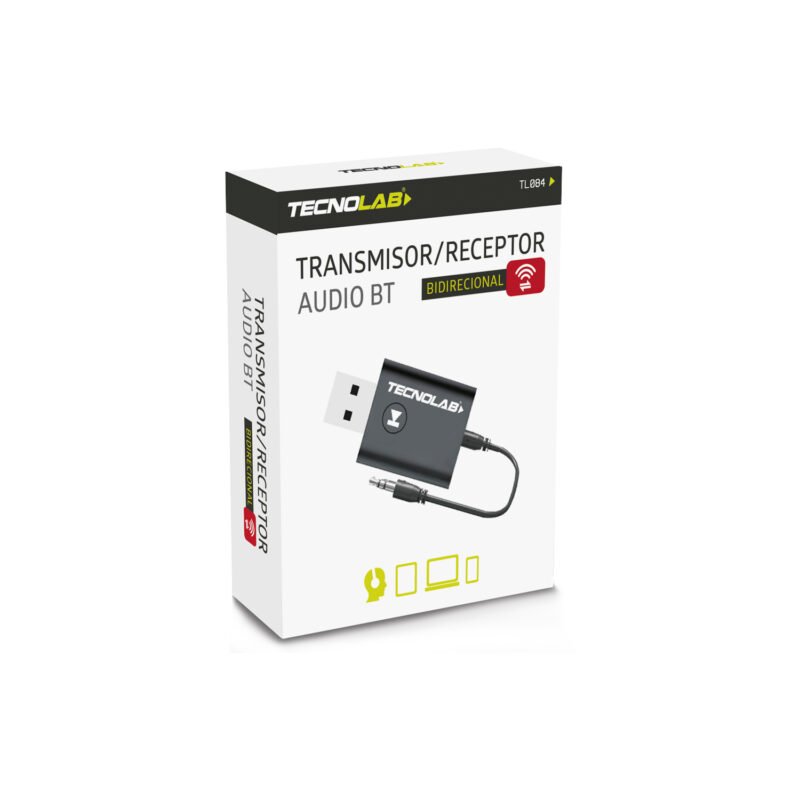 adaptador tecnolab mini bt v5.0, transmite y recibe audio, conexion auxiliar 3.5mm, usb 5v. — vista 4