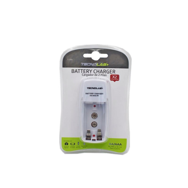 cargador pilas tecnolab, entrada 220v, salida 1.4v/9v, carga 1 2 pilas aa/aaa, led de carga. 110v 220v — vista 3