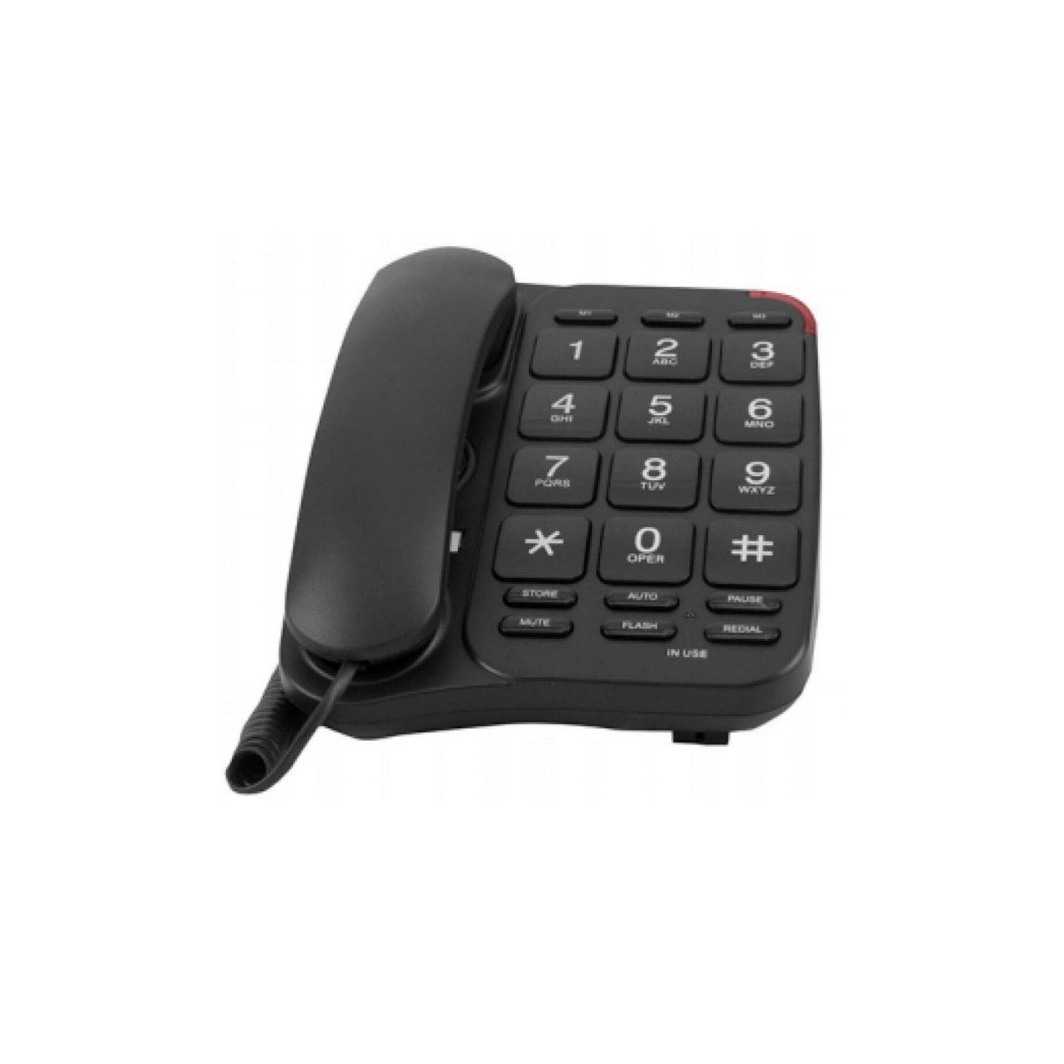 telefono tecnolab de sobremesa, 3 teclas rapidas, memoria, indicador luminoso, funciones de pausa y silencio. black telefono tecnolab de sobremesa, 3 teclas rapidas, memoria, indicador luminoso, funciones de pausa y silencio. black