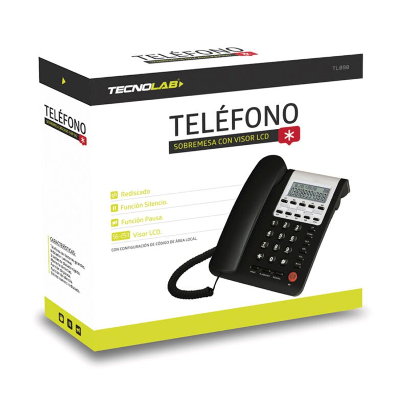 telefono de sobremesa tecnolab con visor black — vista 2