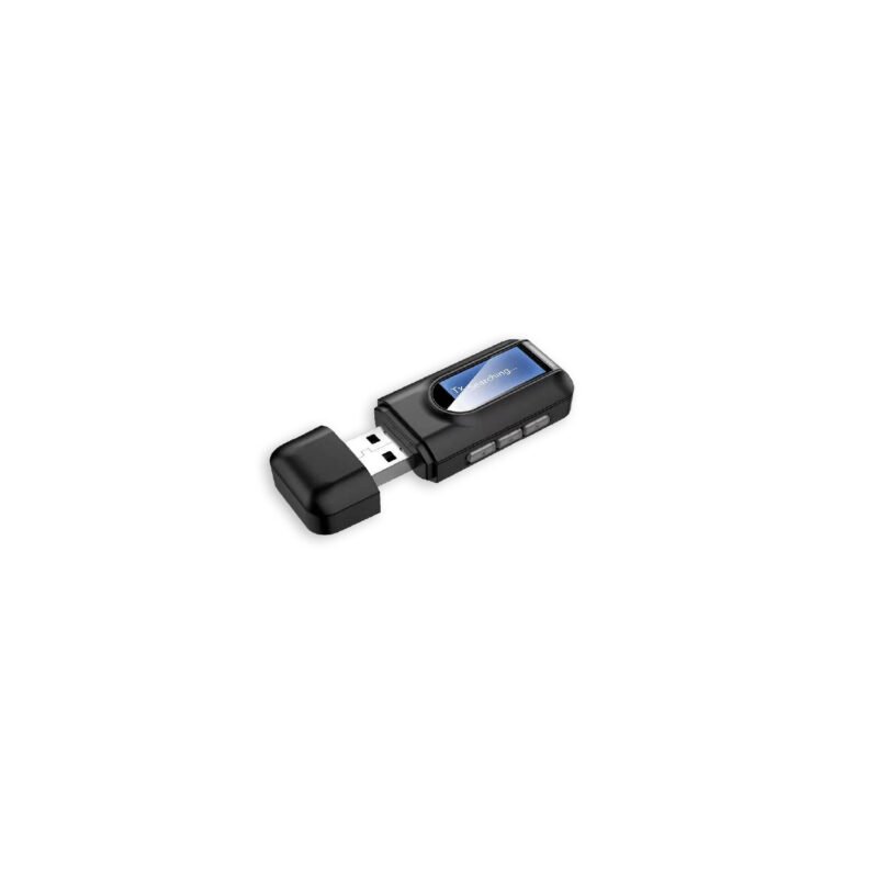 adaptador tecnolab bt v5.0, modo rx/tx, hasta 10m de alcance, carga micro usb, puerto aux 3.5mm.