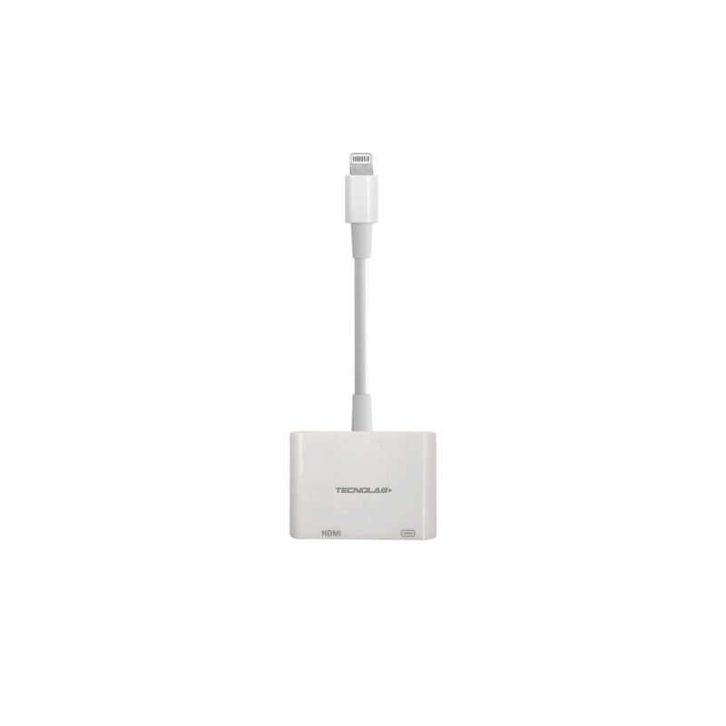 adaptador tecnolab lightning a hdmi+lightning, cable hd digital hdmi,