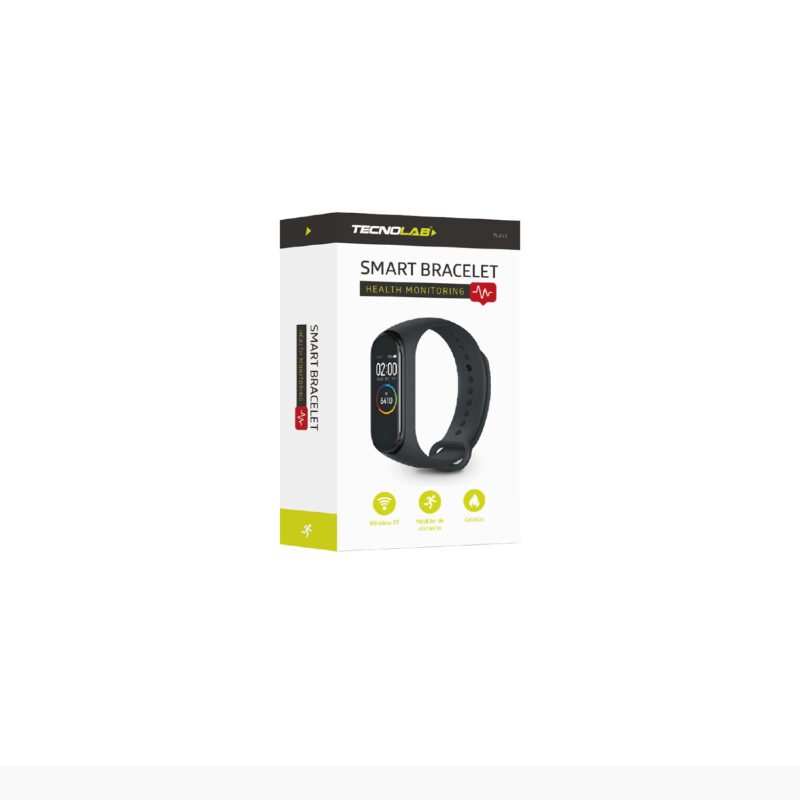 smart bracelet conexion wireless bt v4.0, ip67, oxigeno, presion, pantalla 0.96", 7 dias uso, carga clip, black — vista 2