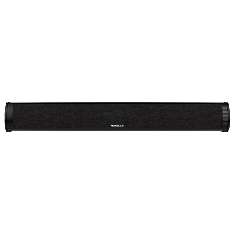 barra de sonido 45w, bt 5.0, usb, tf card, fm, bateria 1200mah, adaptador 15v/3a, tiempo de carga 2.5 hrs.