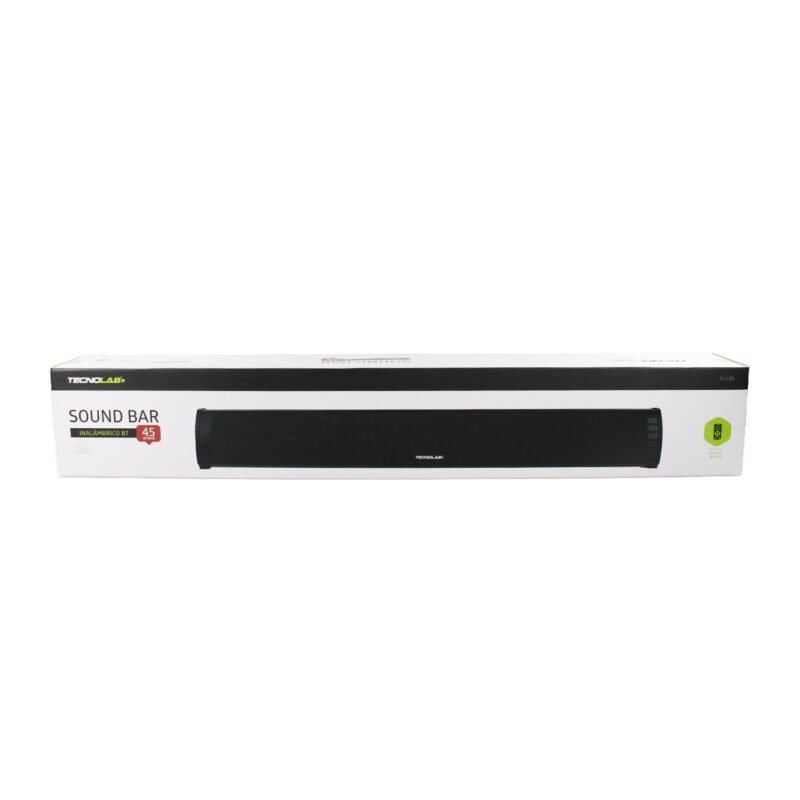 barra de sonido 45w, bt 5.0, usb, tf card, fm, bateria 1200mah, adaptador 15v/3a, tiempo de carga 2.5 hrs. — vista 3