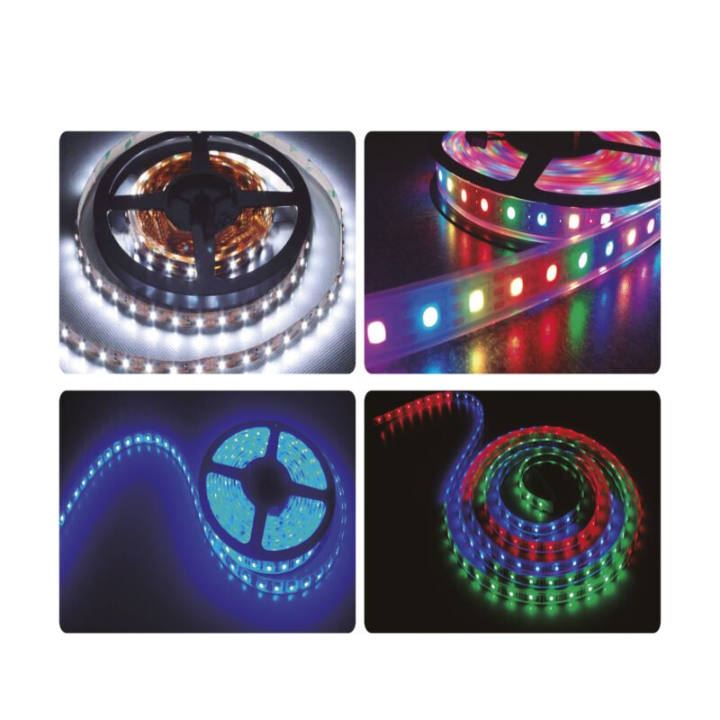 tira led tecnolab 5m, impermeable, 12v, adhesivo posterior, control remoto, led 5050. — vista 4