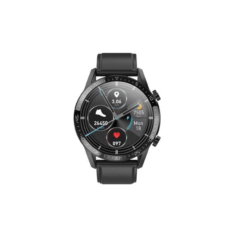 reloj smartwatch tipo analogo ip68, bt black — vista 2