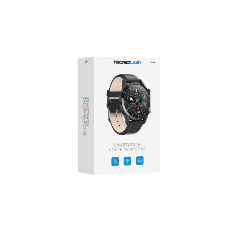 reloj smartwatch tipo analogo ip68, bt black