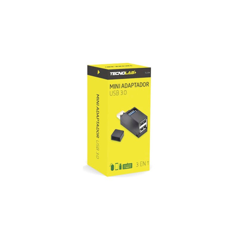 adaptador tecnolab mini 3.0 3 en 1, plug & play, material abs, interfaz usb3.0/usb2.0, peso: 0.021g. — vista 5