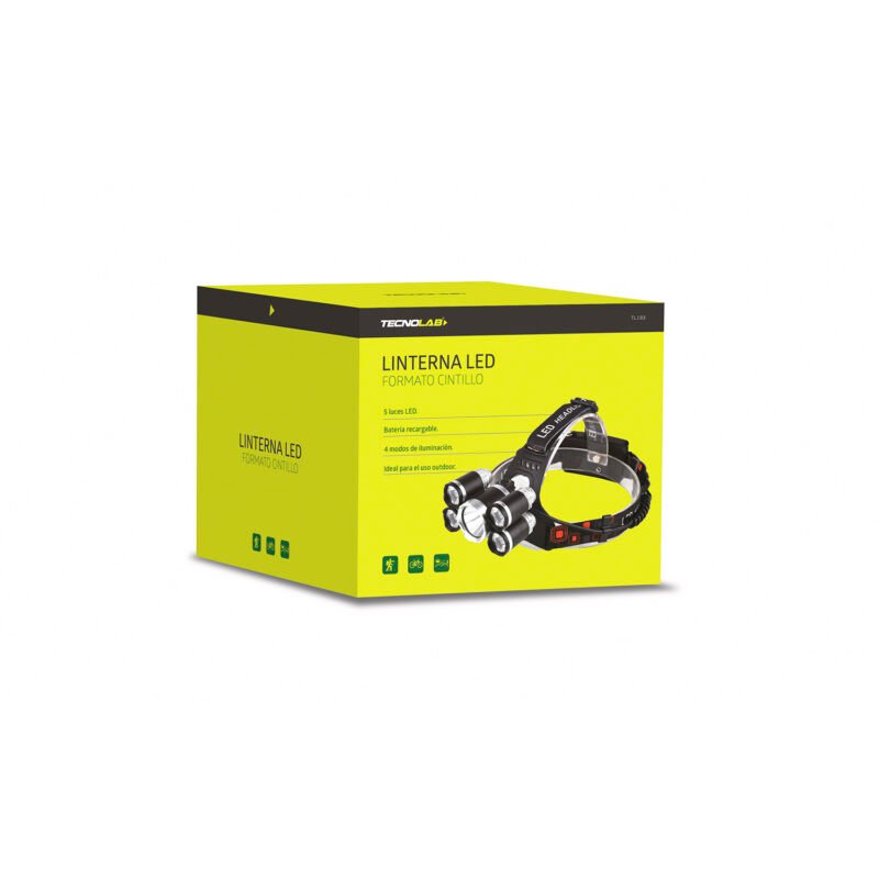 linterna tecnolab led 5 luces, bateria recargable, 4 modos, 2 baterias 18650, 10.000 lm. — vista 4