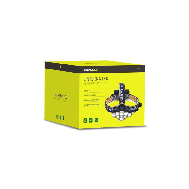 linterna tecnolab led 8 luces, bateria recargable, 4 modos, 2 baterias 18650, 10.000 lm. — vista 4