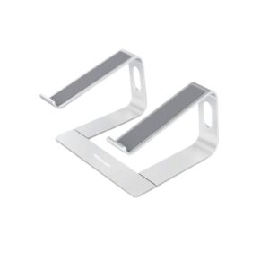 soporte tecnolab para laptop, diseÑo de aluminio abierto, soporte acolchado antideslizante, ergonomico y desmontable.