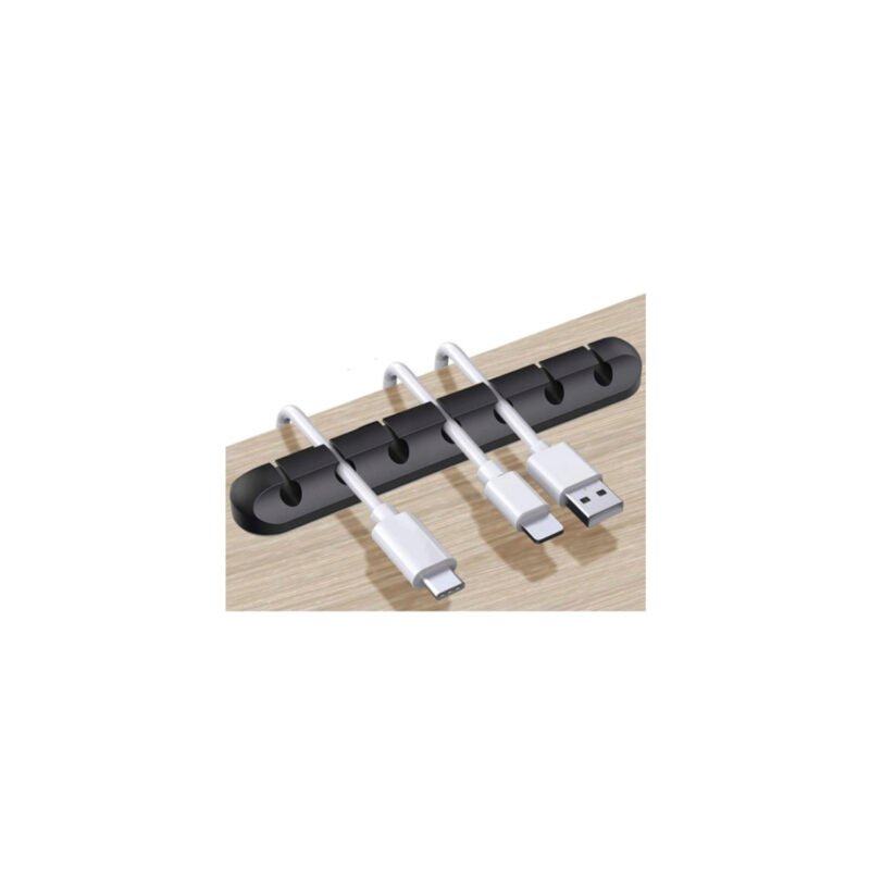 organizador de cables tecnolab, 7 ranuras para cables hasta 5mm, material de silicona liquida, adhesivo resistente de 13cm. — vista 3