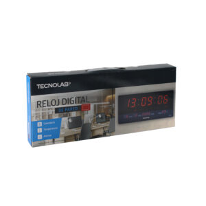 reloj mural tecnolab digital con calendario, temperatura, hora 12/24, facil de instalar.