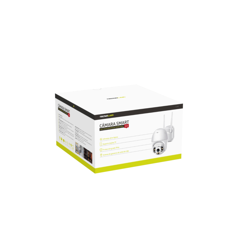 camara tecnolab ptz 1080p 2mp wifi con luz doble, deteccion de movimiento, led e ir, uso en exteriores.white — vista 4