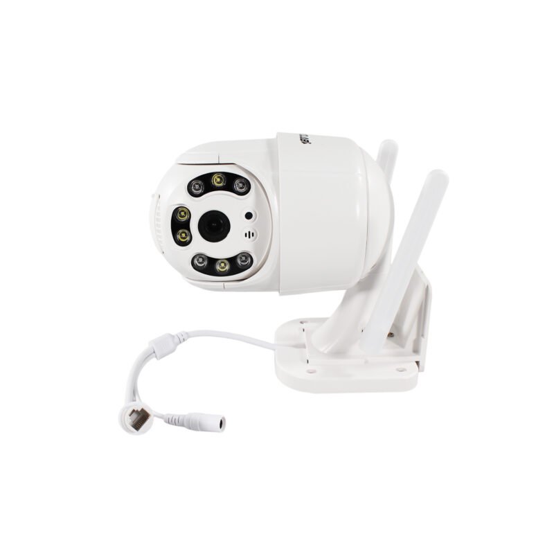 camara tecnolab ptz 1080p 2mp wifi con luz doble, deteccion de movimiento, led e ir, uso en exteriores.white — vista 2