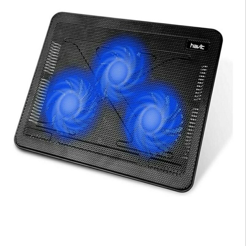 ventilador tecnolab para notebook 110mm, velocidad 1100rpm, flujo de aire 65cfm, 2 puertos usb. blue